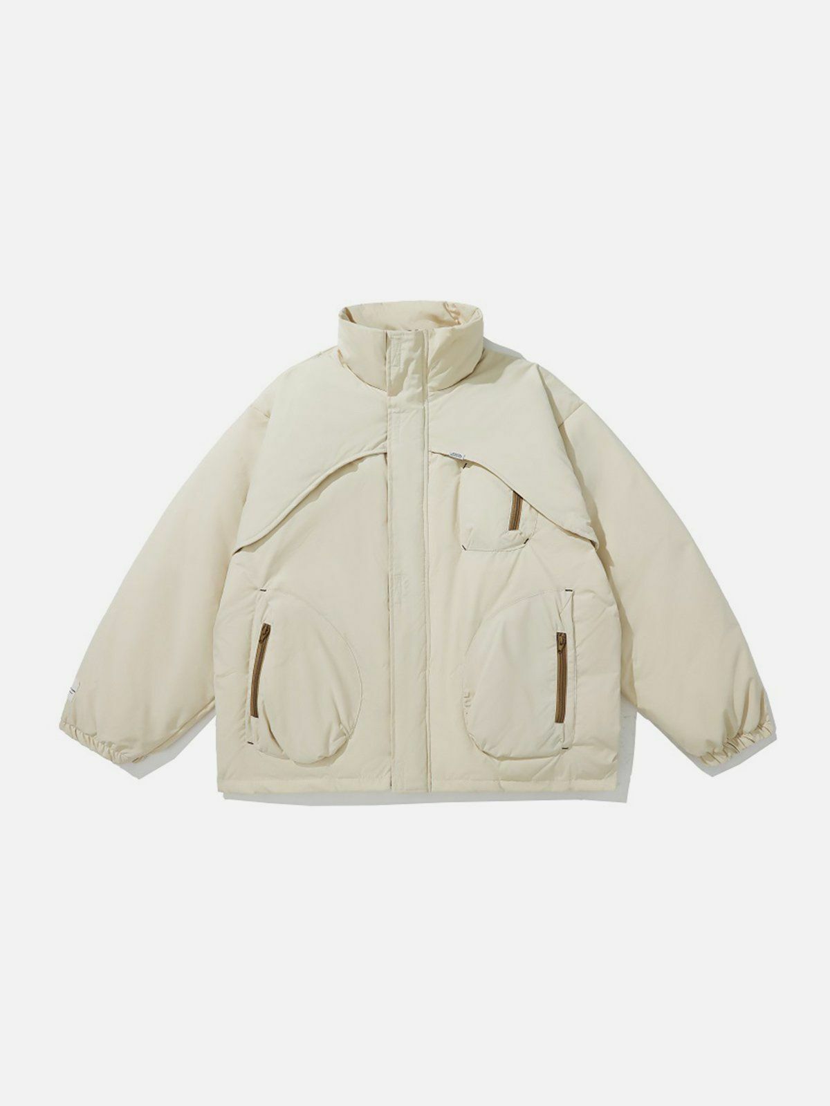 Multi-Pocket Y2K Winter Coat - Cozy Grunge Aesthetic Outerwear for Stylish Looks