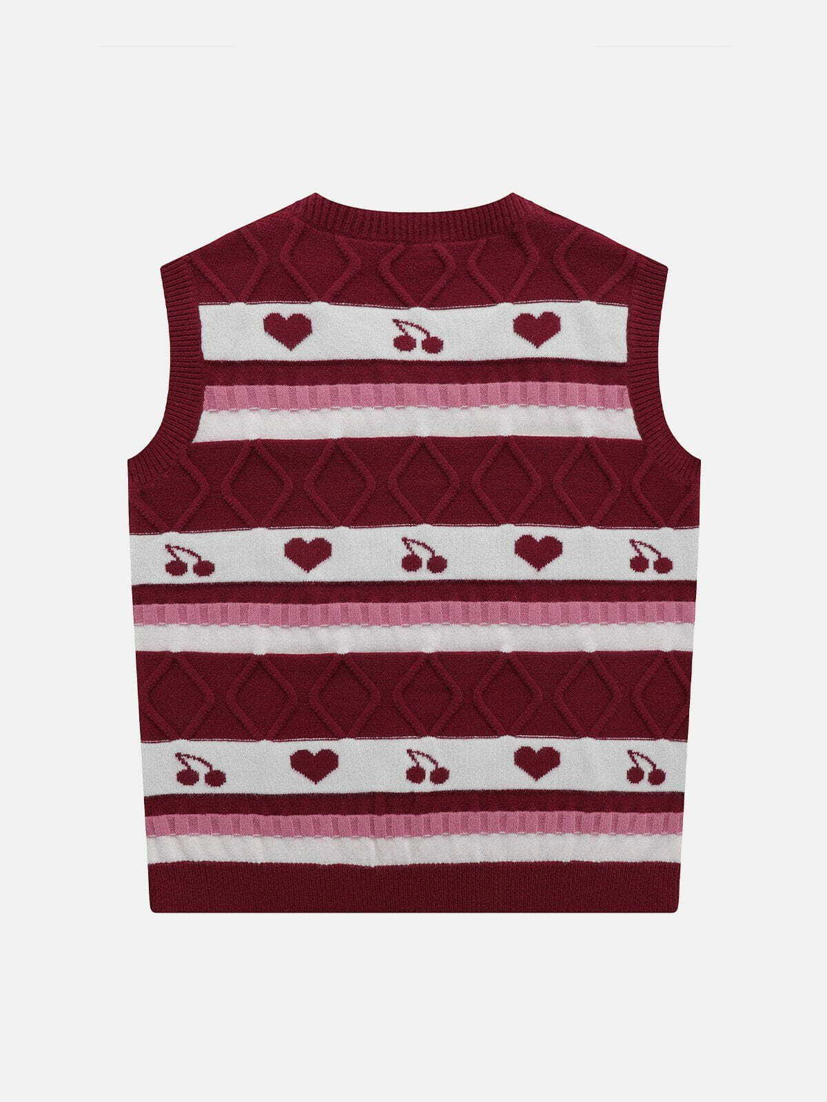 Patchwork Clash Sweater Vest - Y2K Aesthetic, Grunge Style, Cute Layering Essential