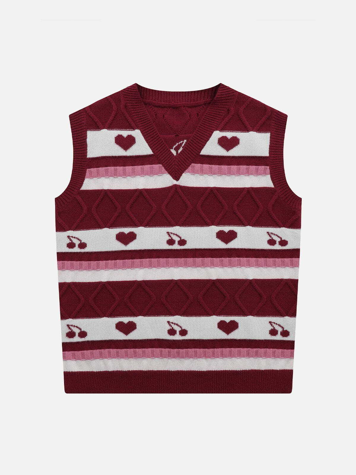 Patchwork Clash Sweater Vest - Y2K Aesthetic, Grunge Style, Cute Layering Essential