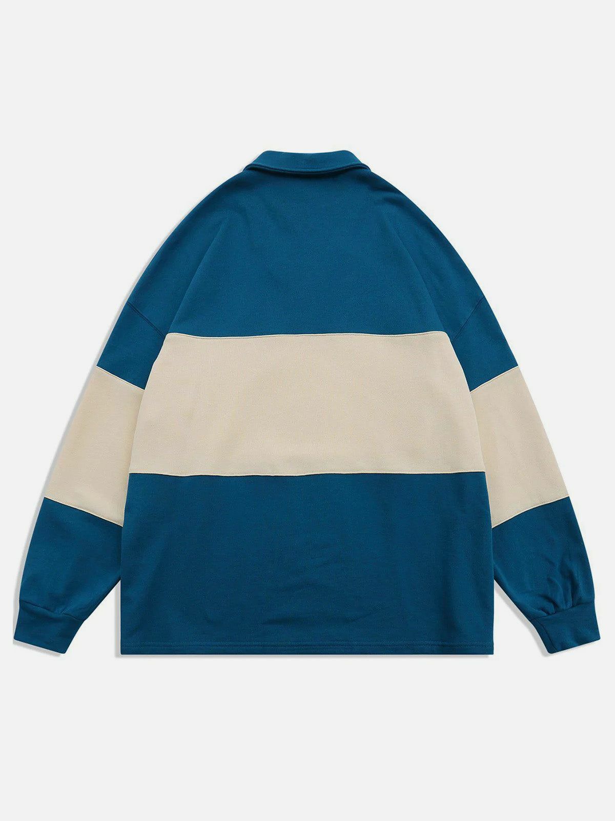 Polar Bear Print Colorblock Hoodie - Y2K Aesthetic Comfy Top for Cozy Fall Vibes