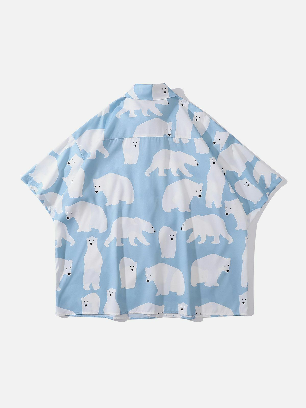 Polar Bear Print Y2K Aesthetic Short Sleeve Shirt - Cute Tops for Cozy Vibes