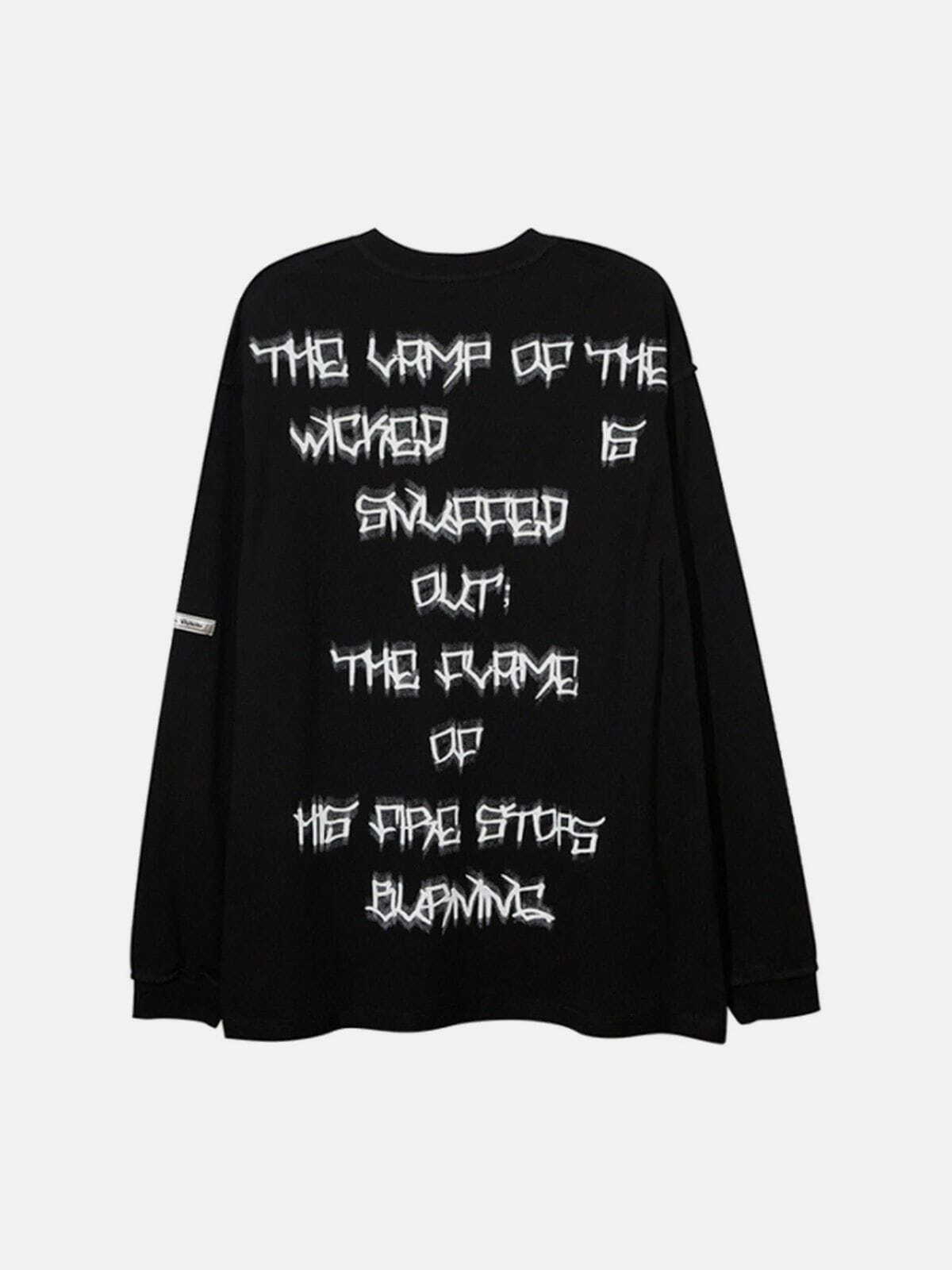 Portrait Letters Graffiti Long Sleeve Y2K Hoodie - Cute Aesthetic Top for Grunge Style