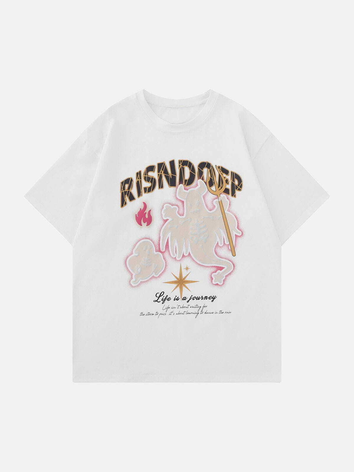 RISNDOEP Y2K Fashion Letter Print Tee - Cute Tops for Coquette & Grunge Aesthetic Lovers