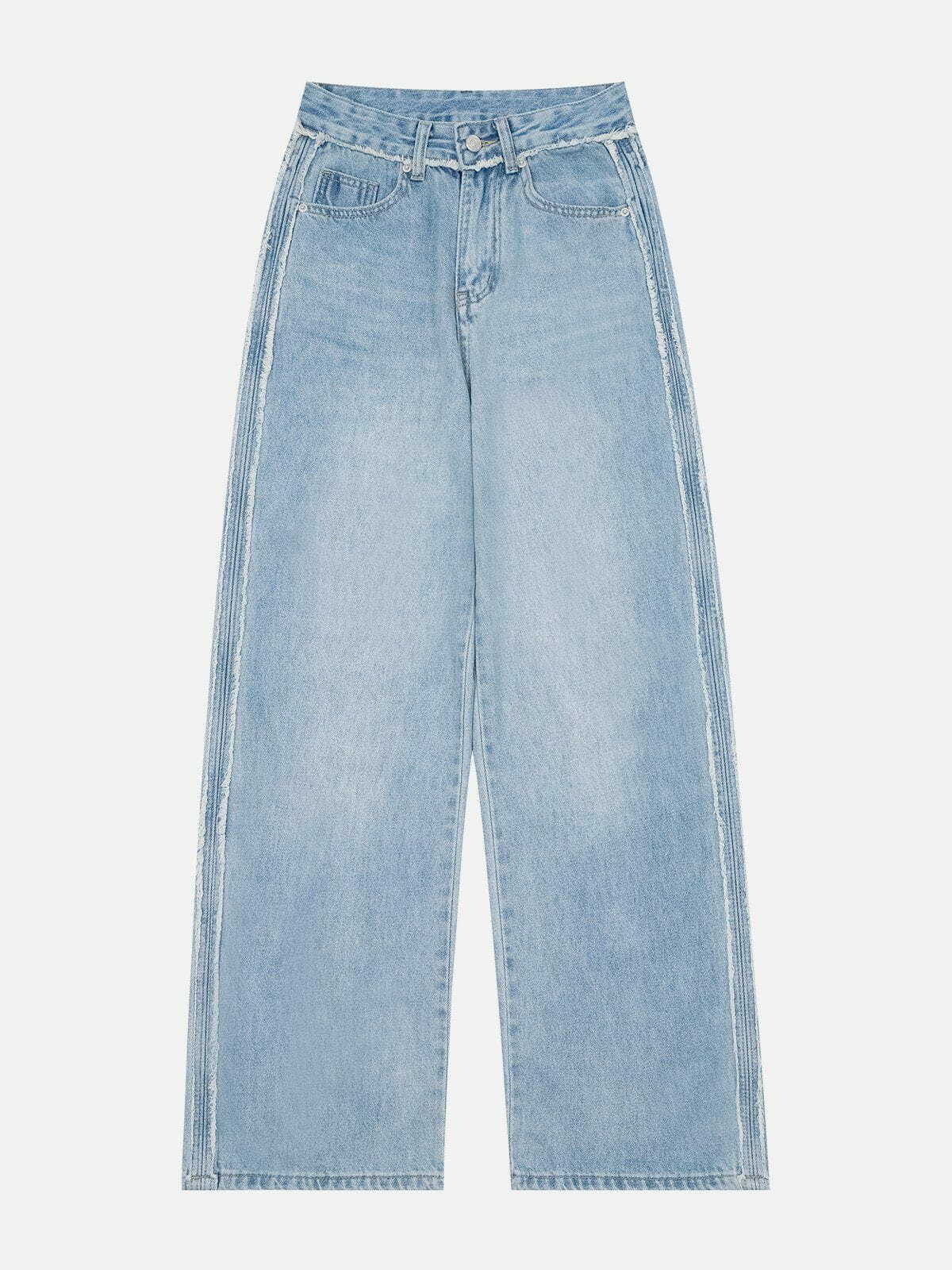 Rough Edge Y2K Jeans: Grunge Aesthetic Denim for Edgy Outfits & Comfy Style