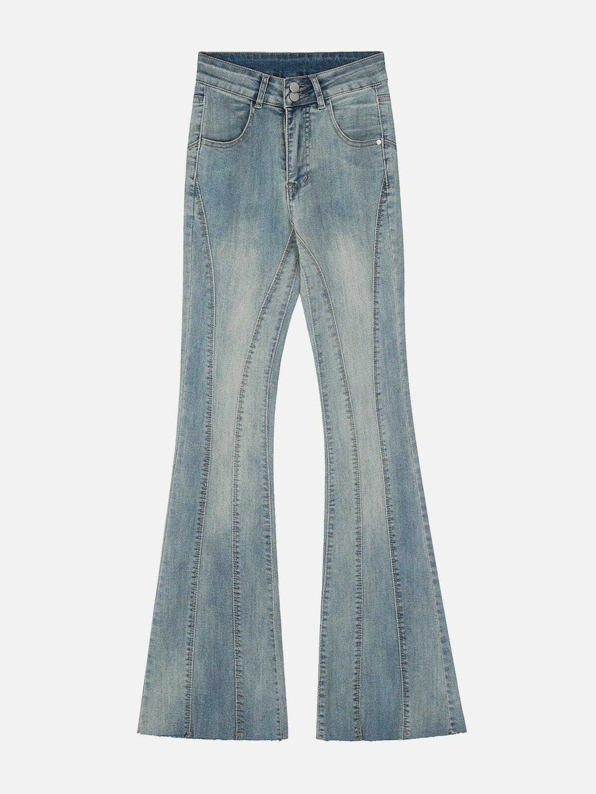 Simple Line Design Jeans - Y2K Fashion Essential for Grunge Aesthetic & Coquette Style