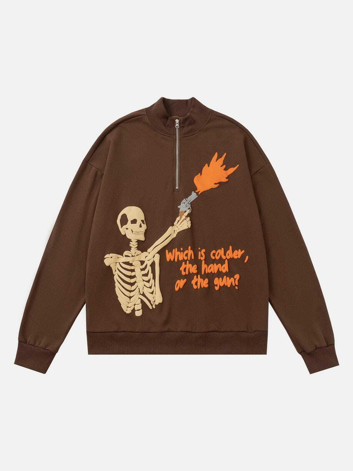 Skeleton Shot Foam Hoodie - Y2K Fashion, Grunge Aesthetic, Cute Tops & Comfy Style