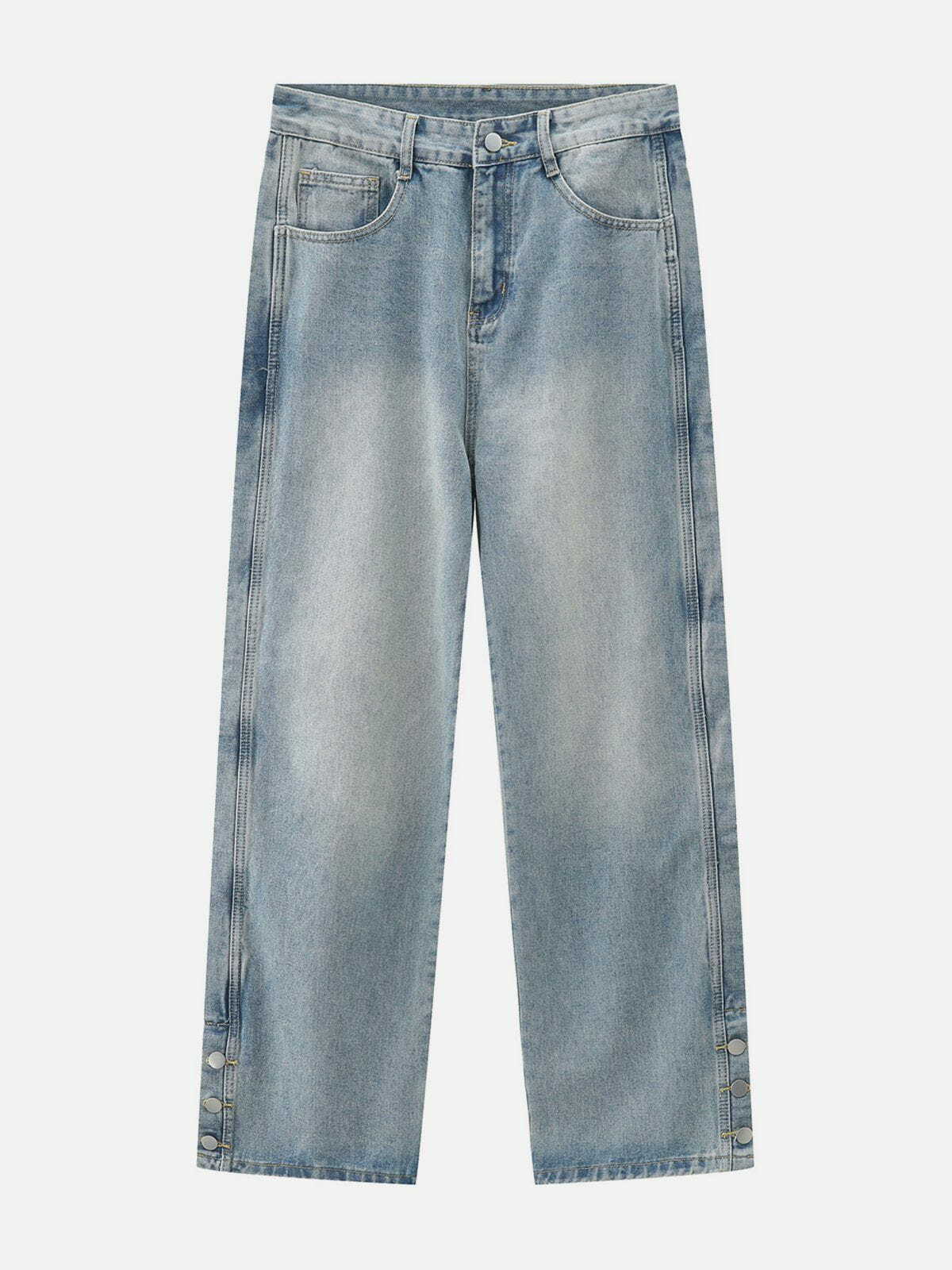 Slightly Flared Split Jeans - Y2K Fashion, Grunge Aesthetic, Cute Tops, and Comfy Style