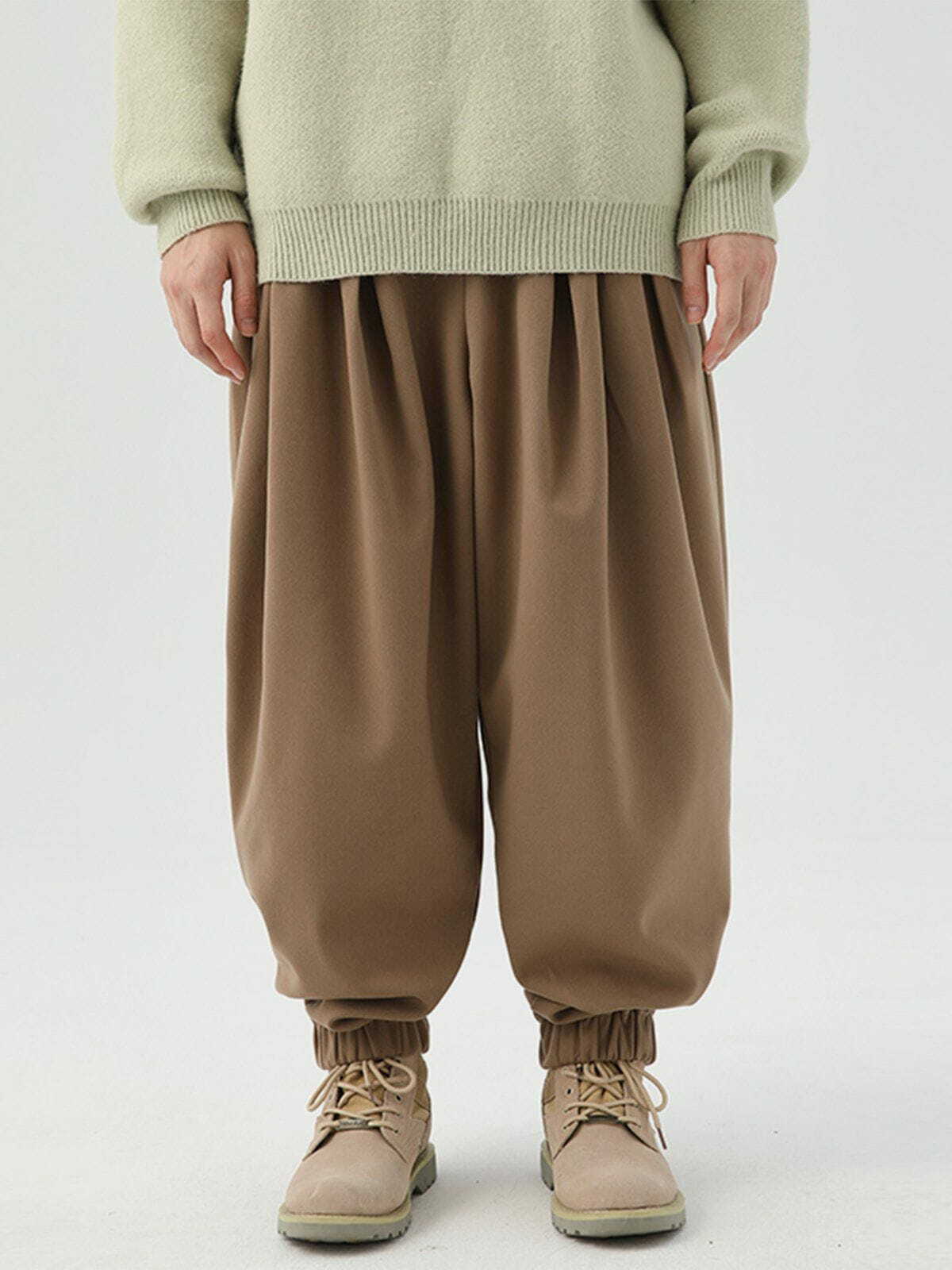 Solid Bunch Feet Pants - Y2K Fashion Cargo Skirt with Grunge Aesthetic & Cute Tops