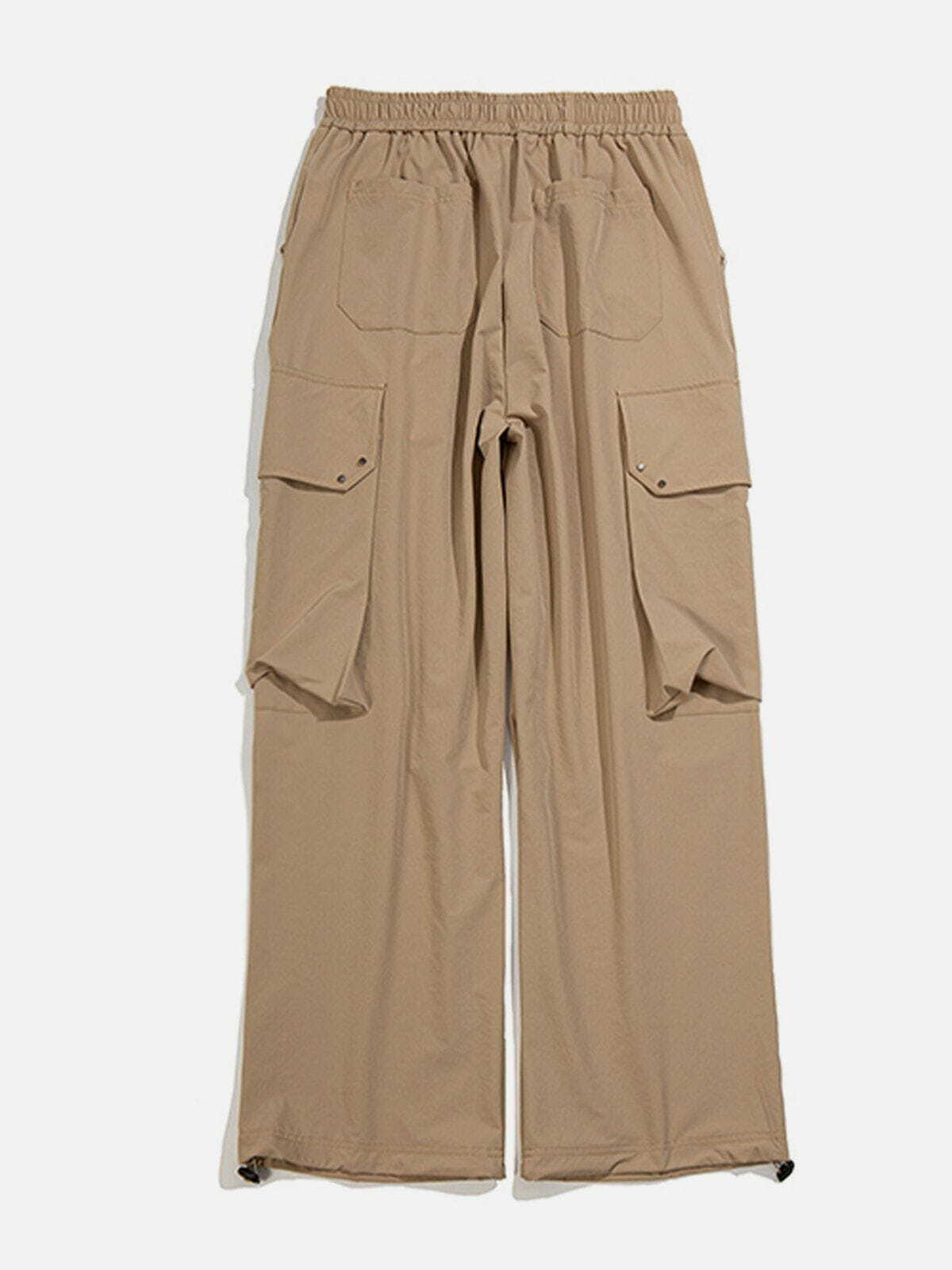 Solid Color Cargo Pants with Side Pockets - Y2K Fashion, Grunge Aesthetic, Comfy Style