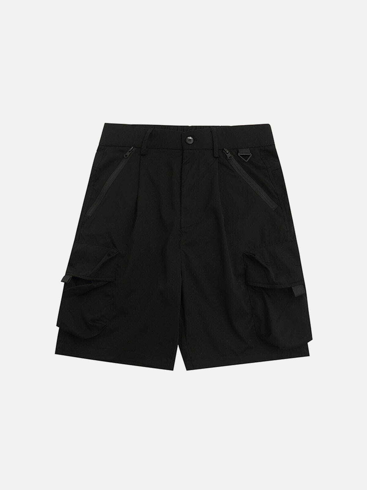 Solid Color Pocket Cargo Shorts - Y2K Fashion Essential for Coquette & Grunge Aesthetics