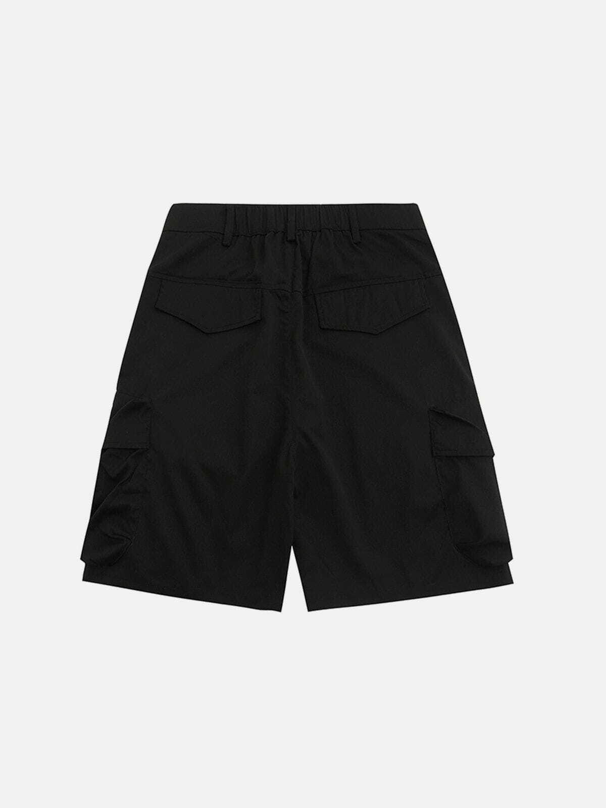 Solid Color Pocket Cargo Shorts - Y2K Fashion Essential for Coquette & Grunge Aesthetics