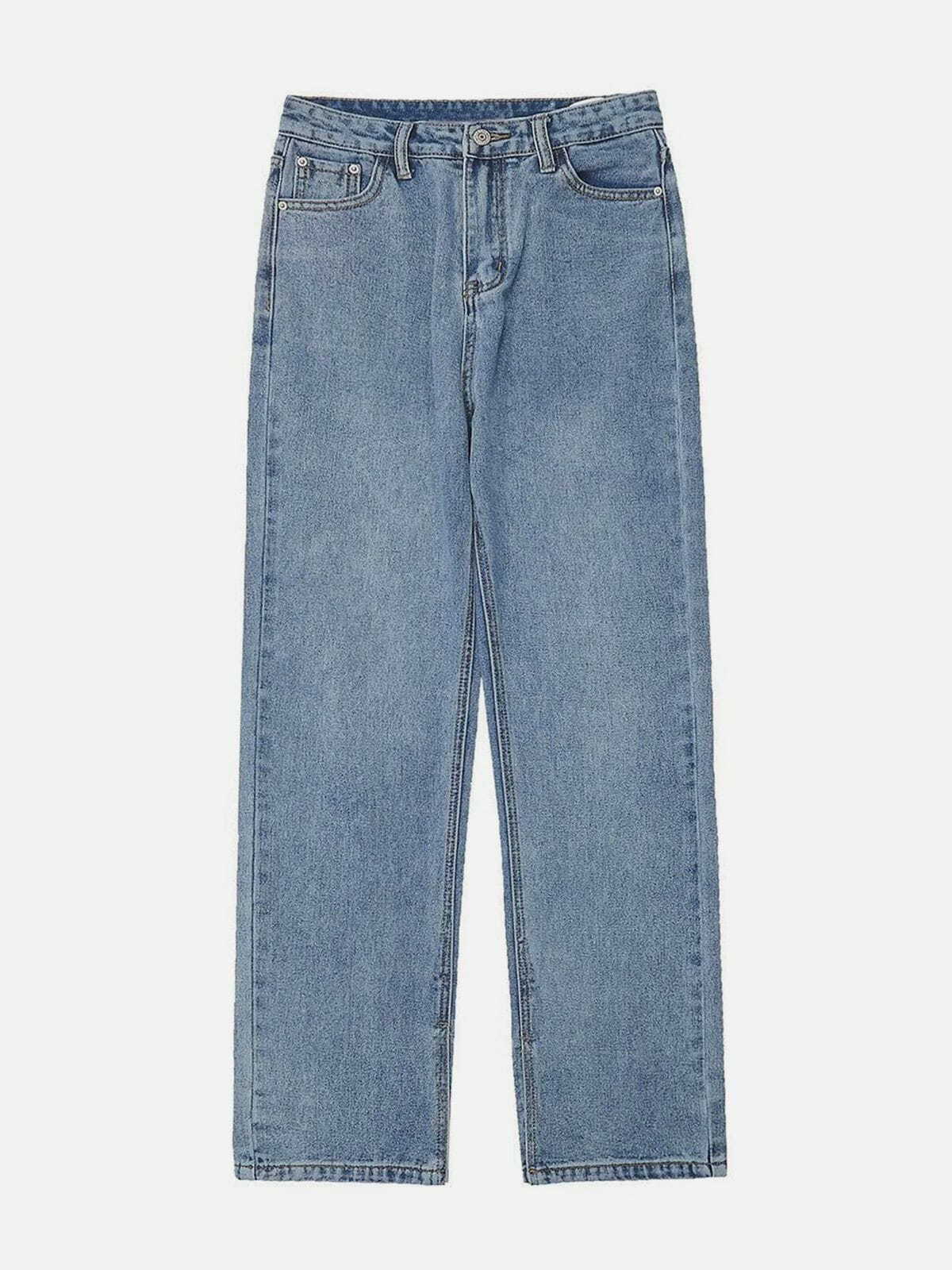 Solid Color Straight Jeans - Y2K Fashion Essential for Grunge Aesthetic & Coquette Style