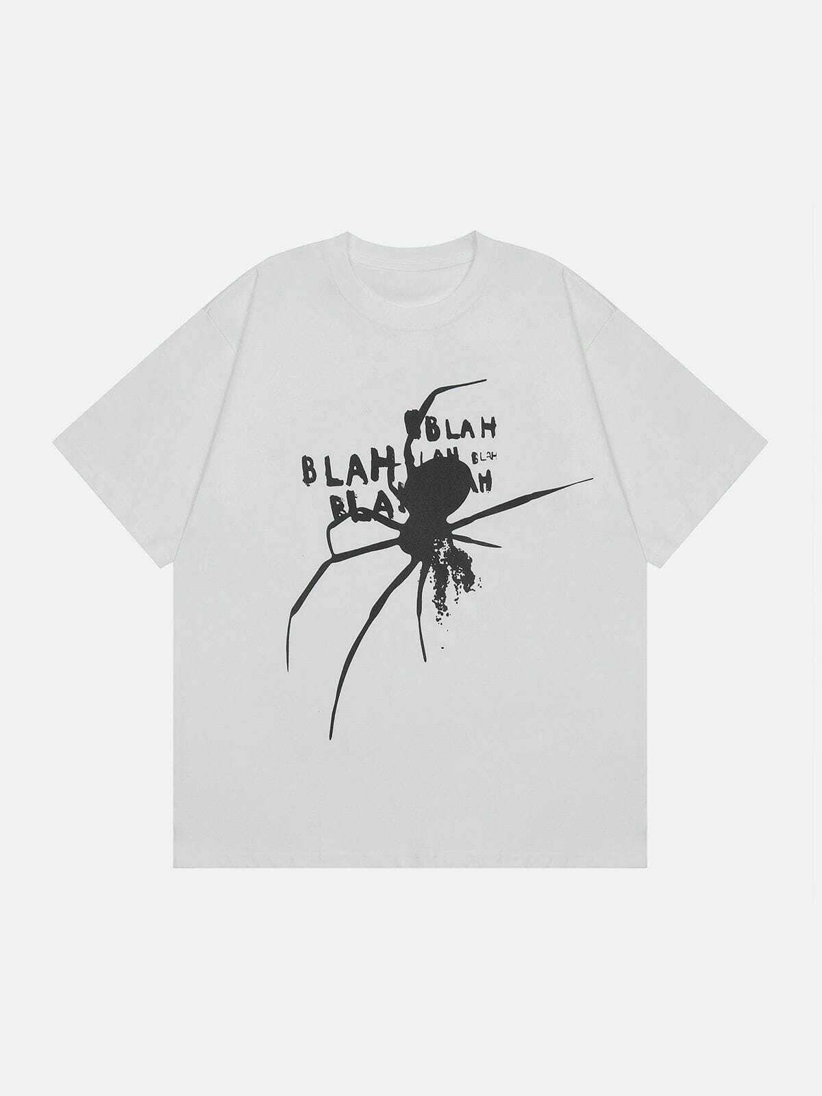 Spider Shadow Print Tee - Y2K Aesthetic Grunge Style Cute Top for Unique Outfits