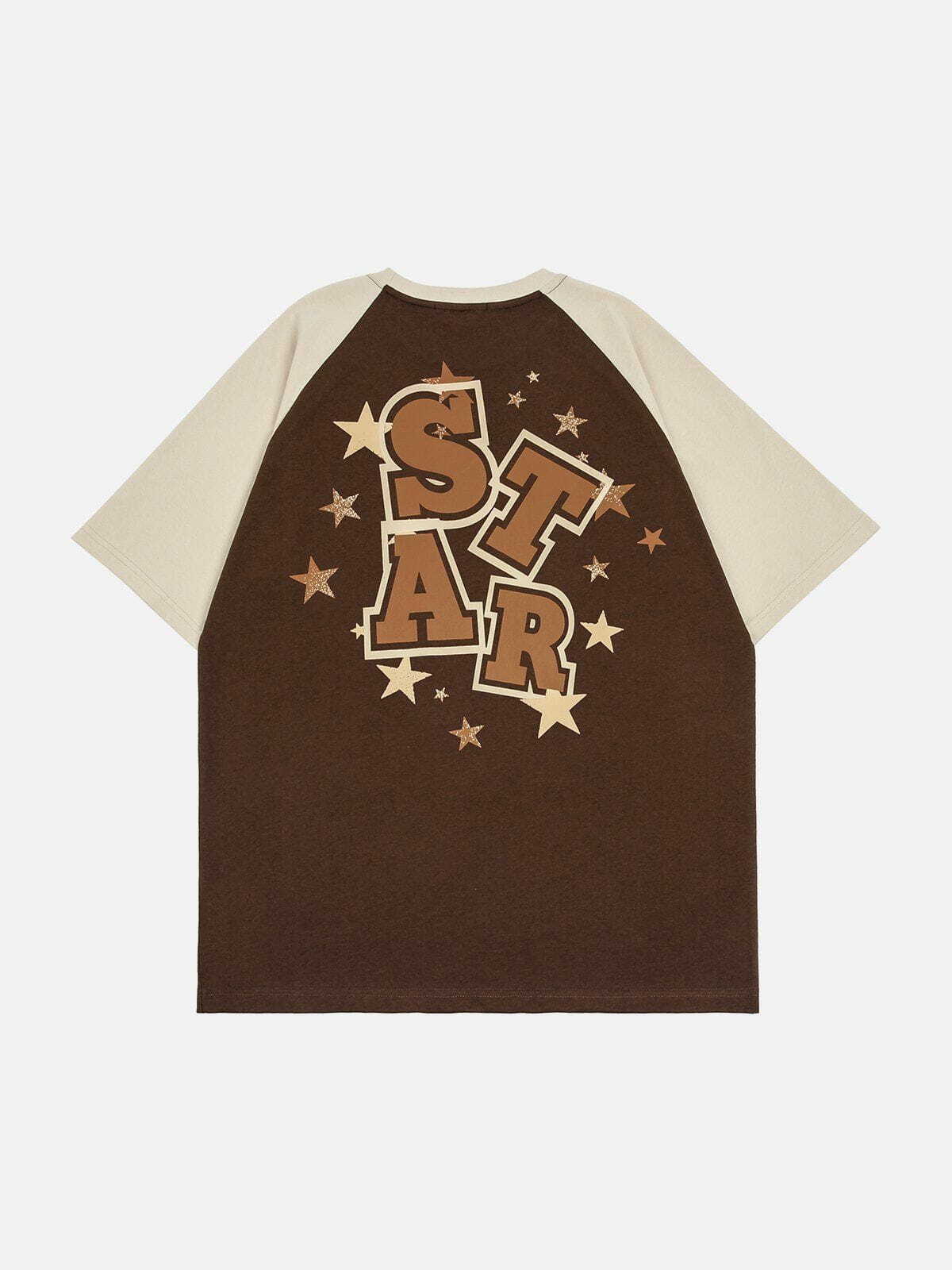 Star Alphabet Pattern Tee - Y2K Aesthetic Top for Cute Outfits & Comfy Style