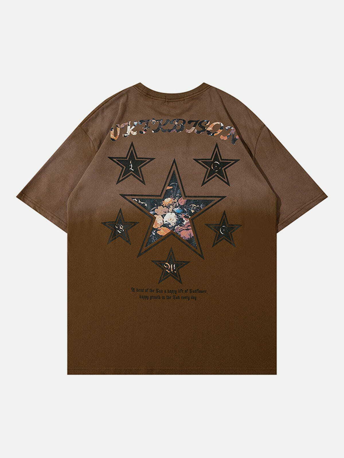 Star Gradient Tee - Y2K Aesthetic Top for Grunge, Coquette, and Cute Outfits