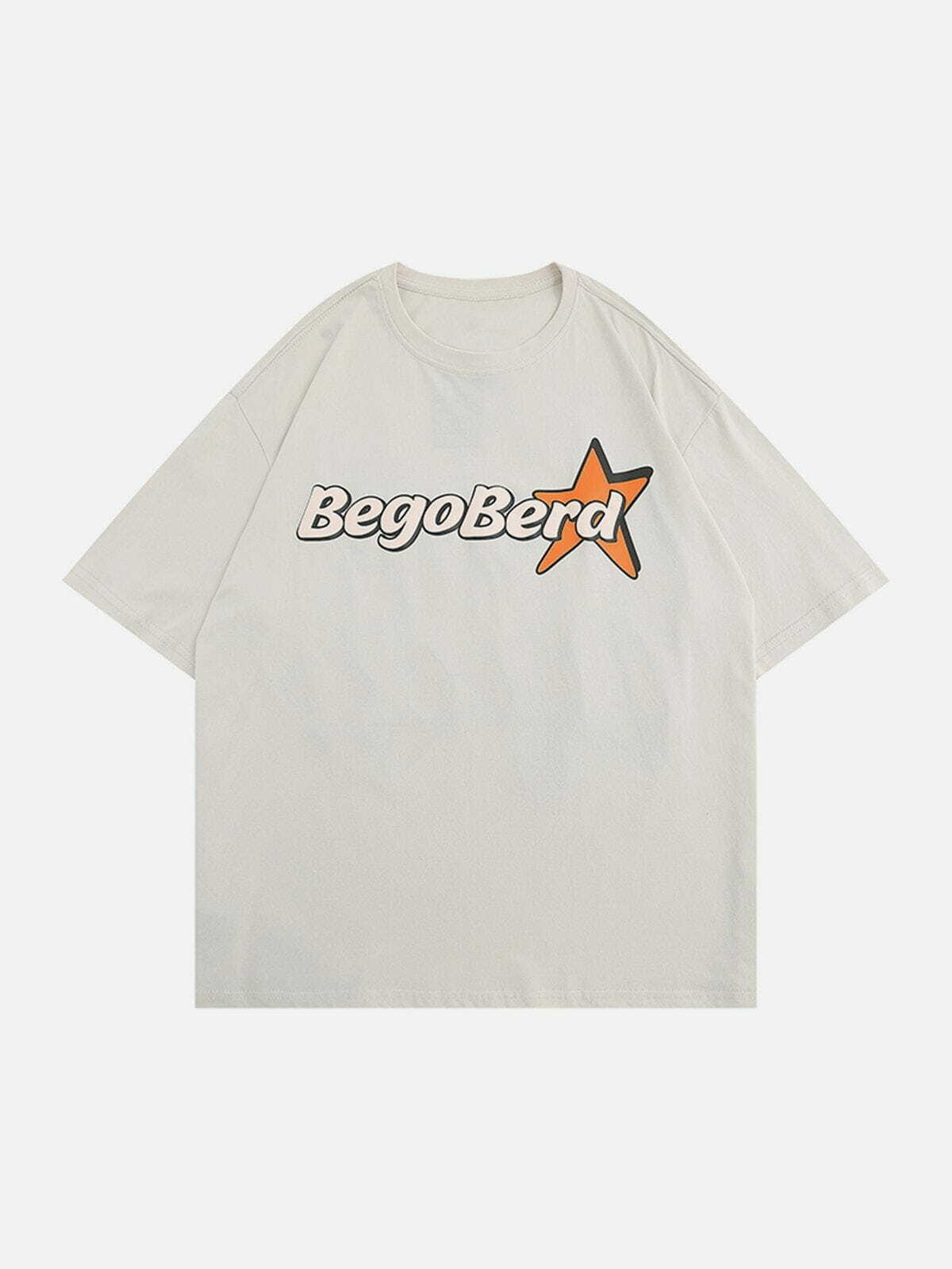 Star Letter Graphic Tee - Y2K Aesthetic Top for Cute Outfits & Comfy Style