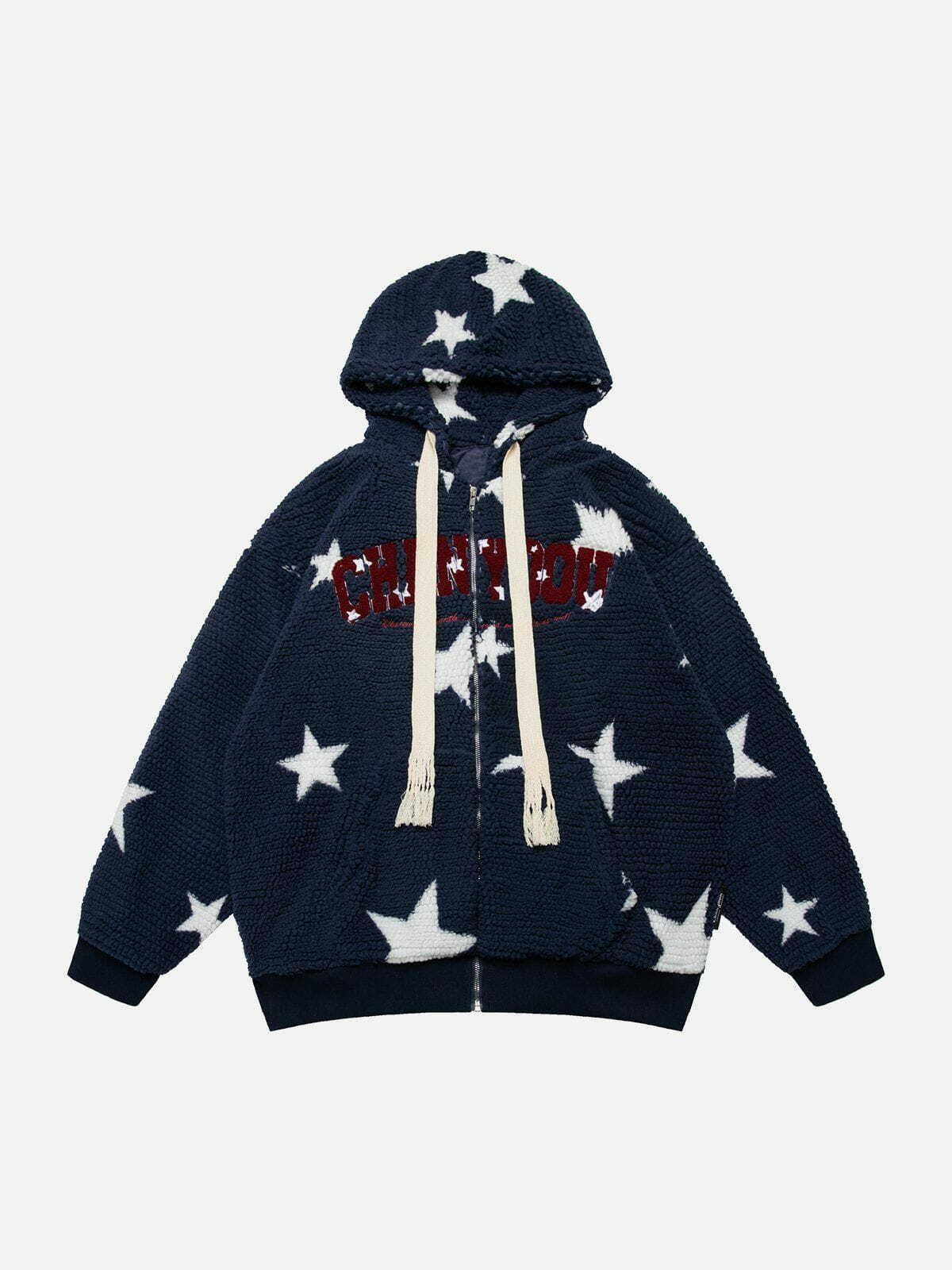 Star Monogram Y2K Hoodie - Cute Aesthetic Layering for Coquette & Grunge Styles