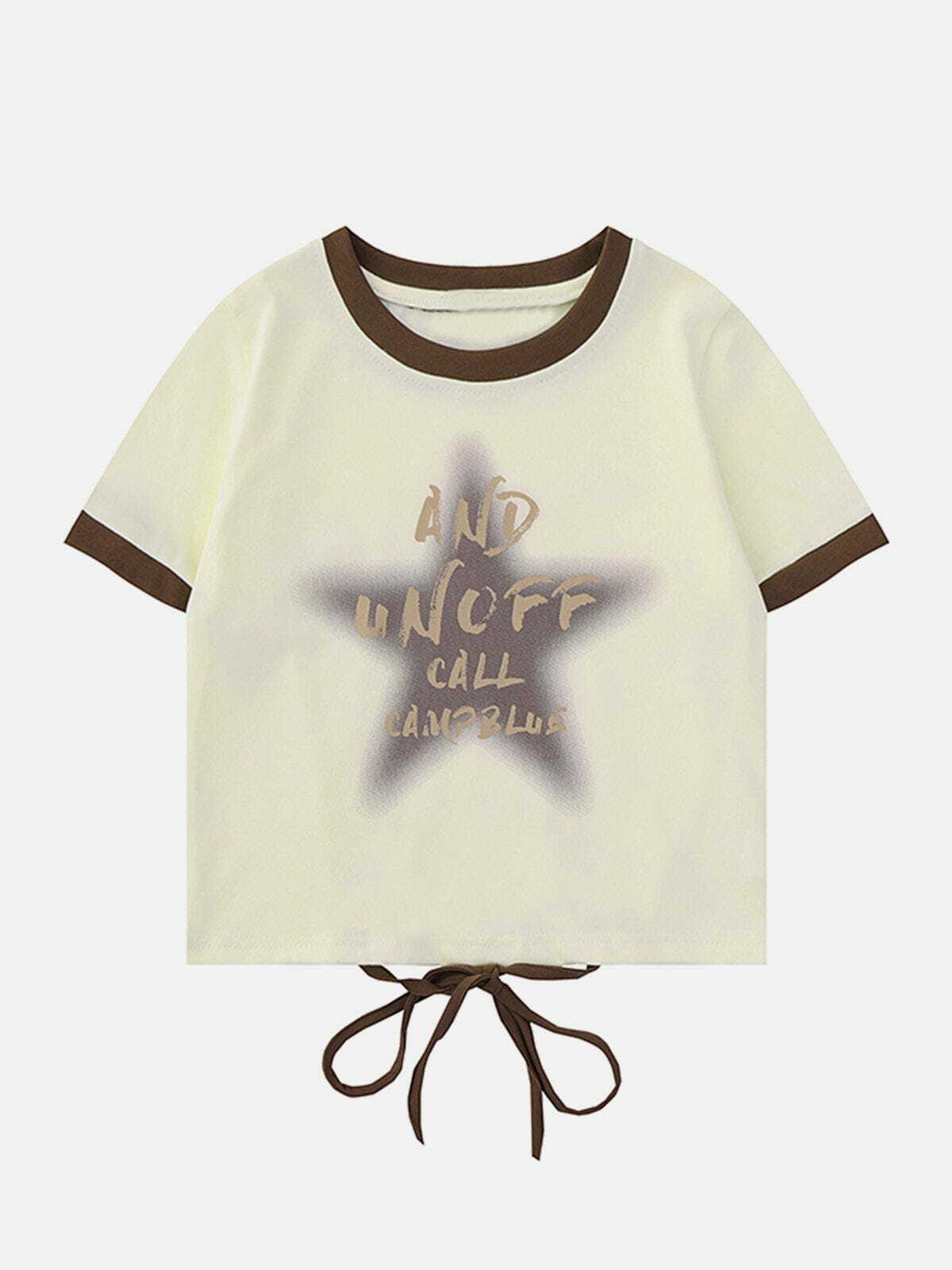 Star Print Cut-Out Tee - Y2K Fashion, Grunge Aesthetic, Cute Tops, Comfy Style