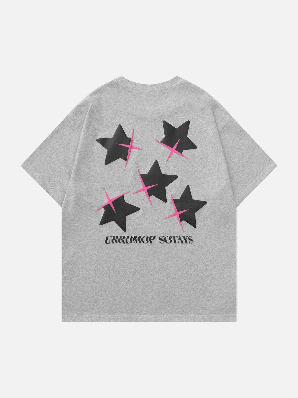 Star Print Tee - Y2K Aesthetic Top for Grunge Style & Coquette Outfits