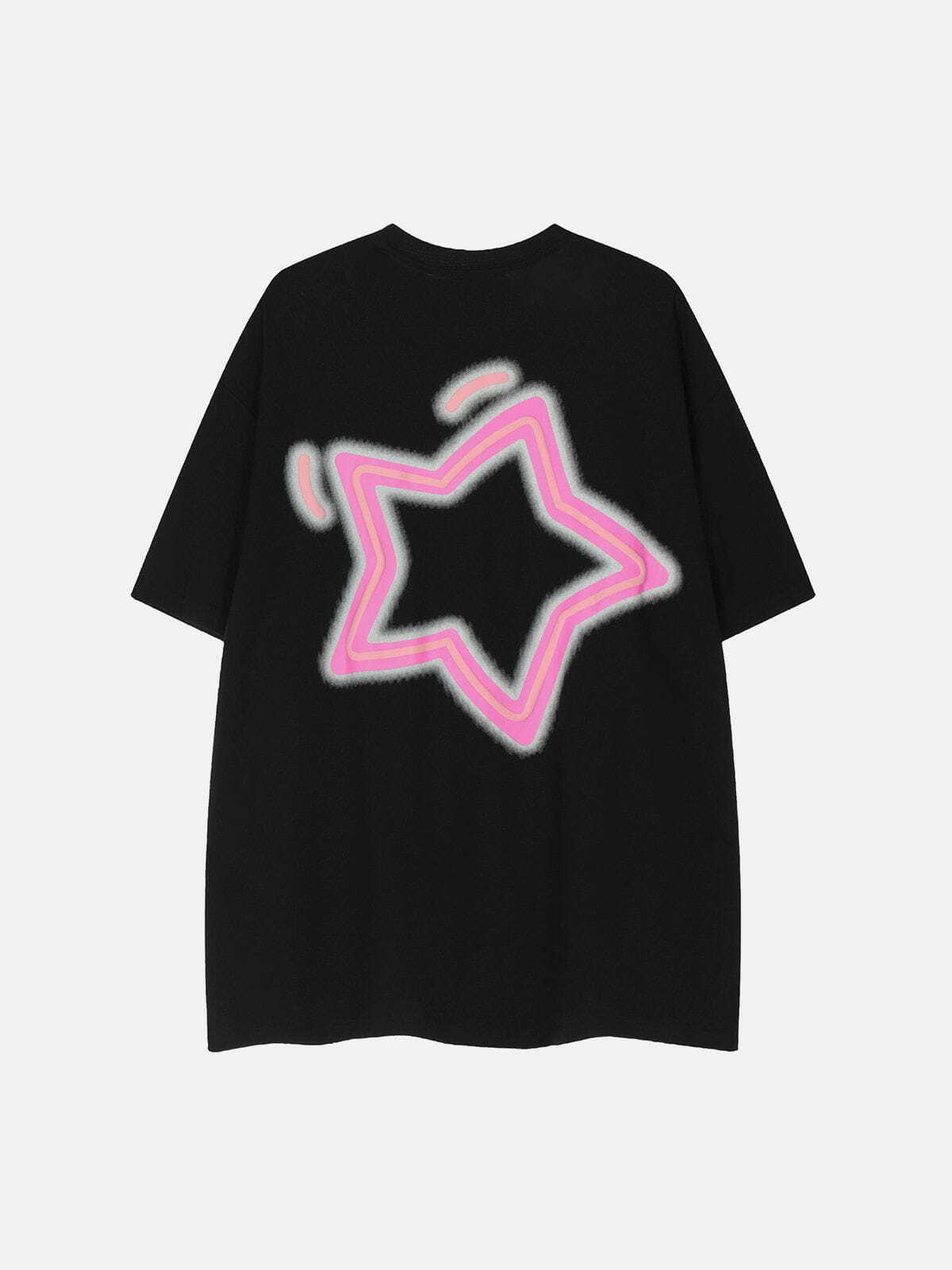 Star Print Tee - Y2K Aesthetic Top for Grunge Style & Coquette Outfits