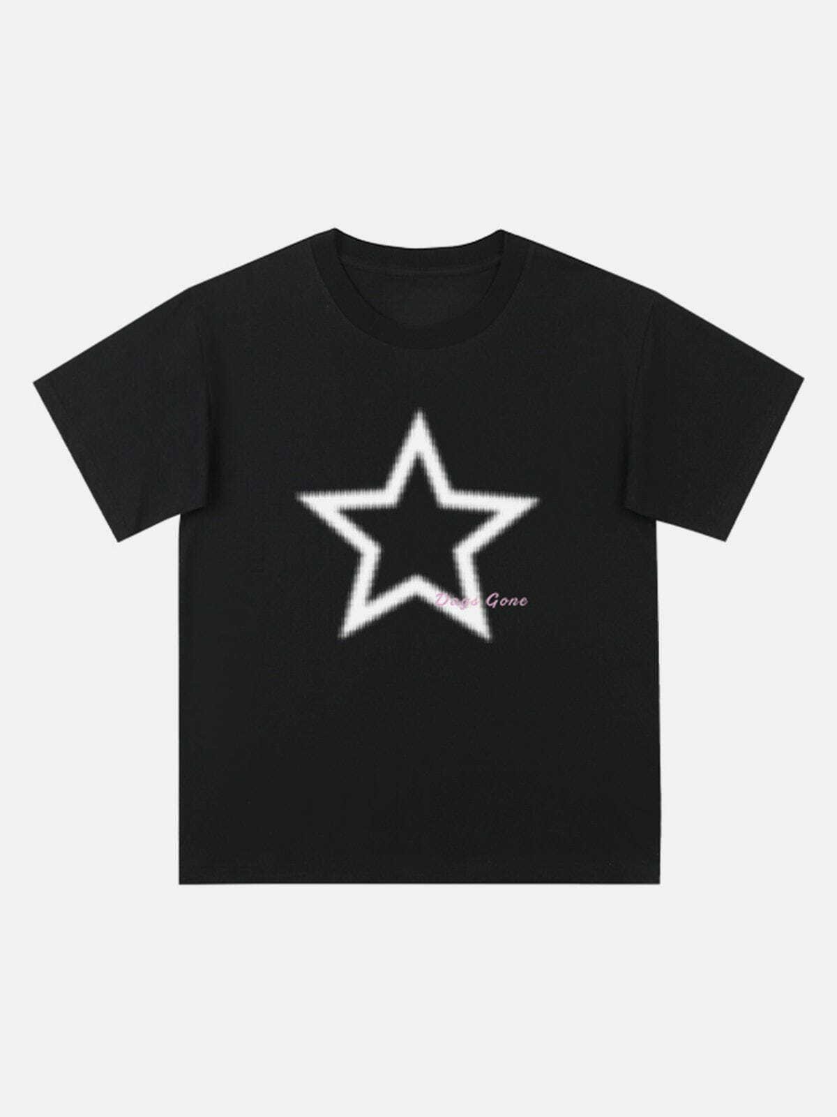 Star Print Tee - Y2K Aesthetic Top for Grunge Style & Coquette Outfits