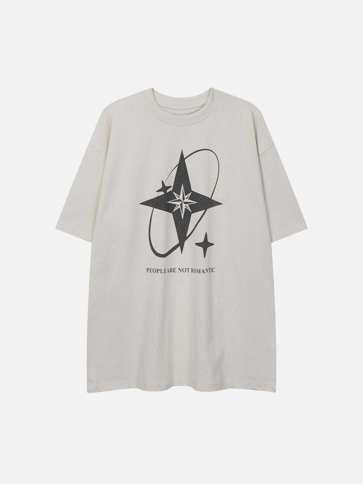 Star Print Y2K Aesthetic Tee - Cute Grunge Style Top for Comfy Outfits & Aesthetic Photos