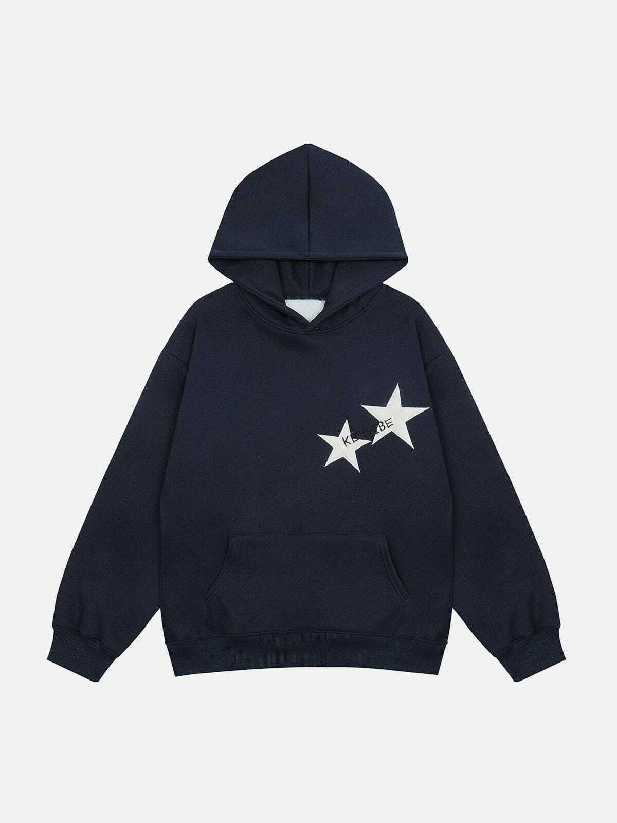 Star Print Y2K Hoodie - Cute Comfy Aesthetic for Grunge, Coquette, and Pastel Goth Styles