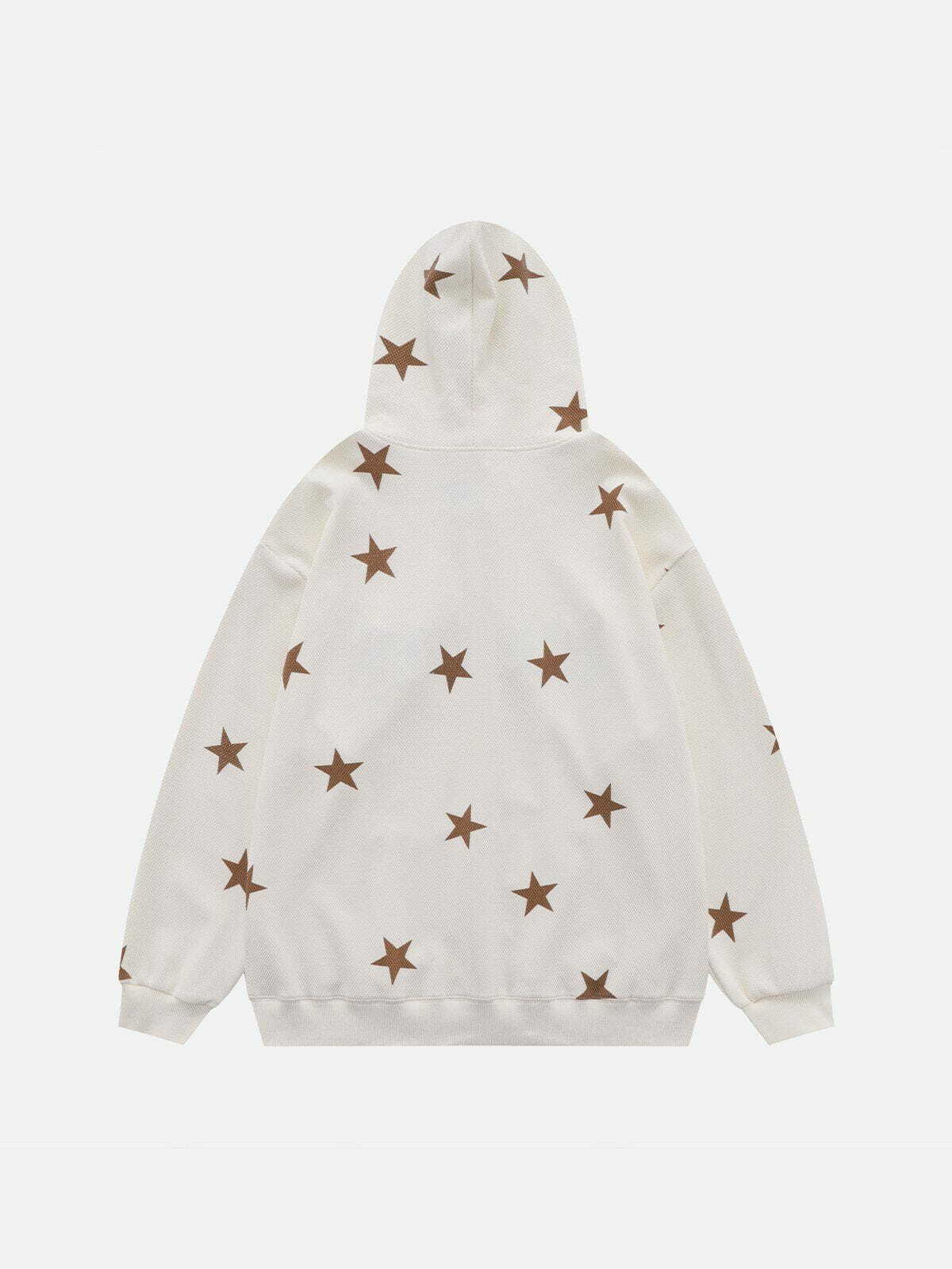 Star Print Y2K Hoodie - Cute Comfy Aesthetic for Grunge, Coquette, and Pastel Goth Styles