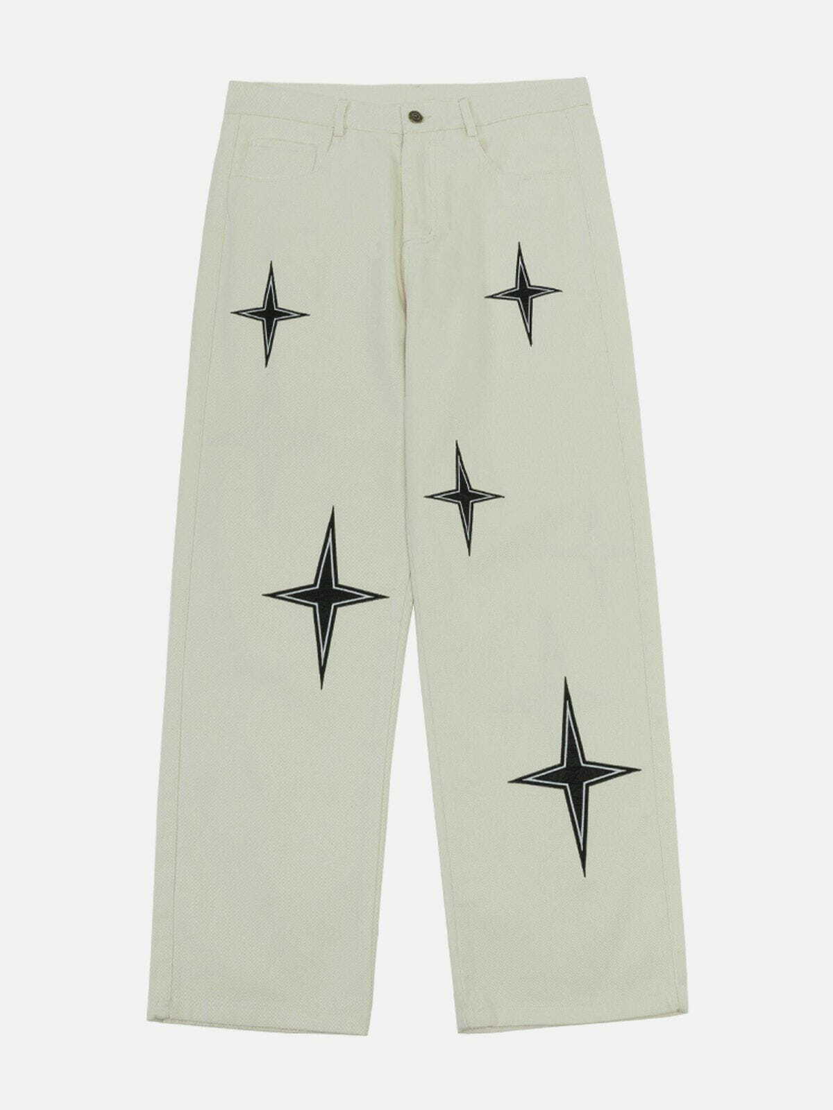 Star Print Y2K Pants - Cute Grunge Aesthetic Bottoms for Comfy Coquette Style Outfits