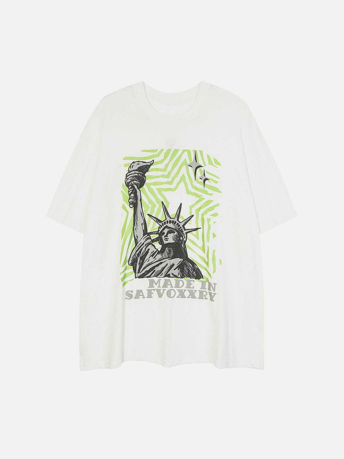 Statue of Liberty Star Tee - Y2K Aesthetic Graphic Top for Cute Outfits & Comfy Style