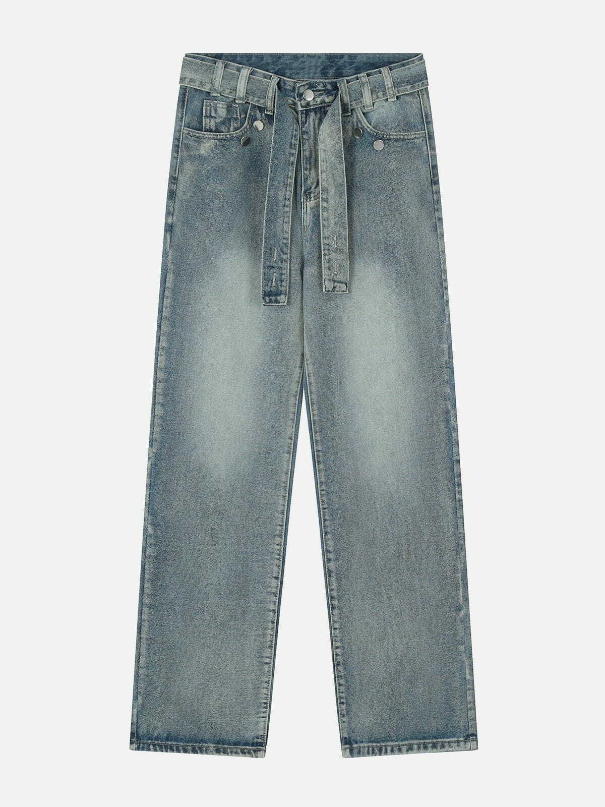 Strap Gradient Jeans: Y2K Fashion Meets Grunge Aesthetic for Trendy Outfits