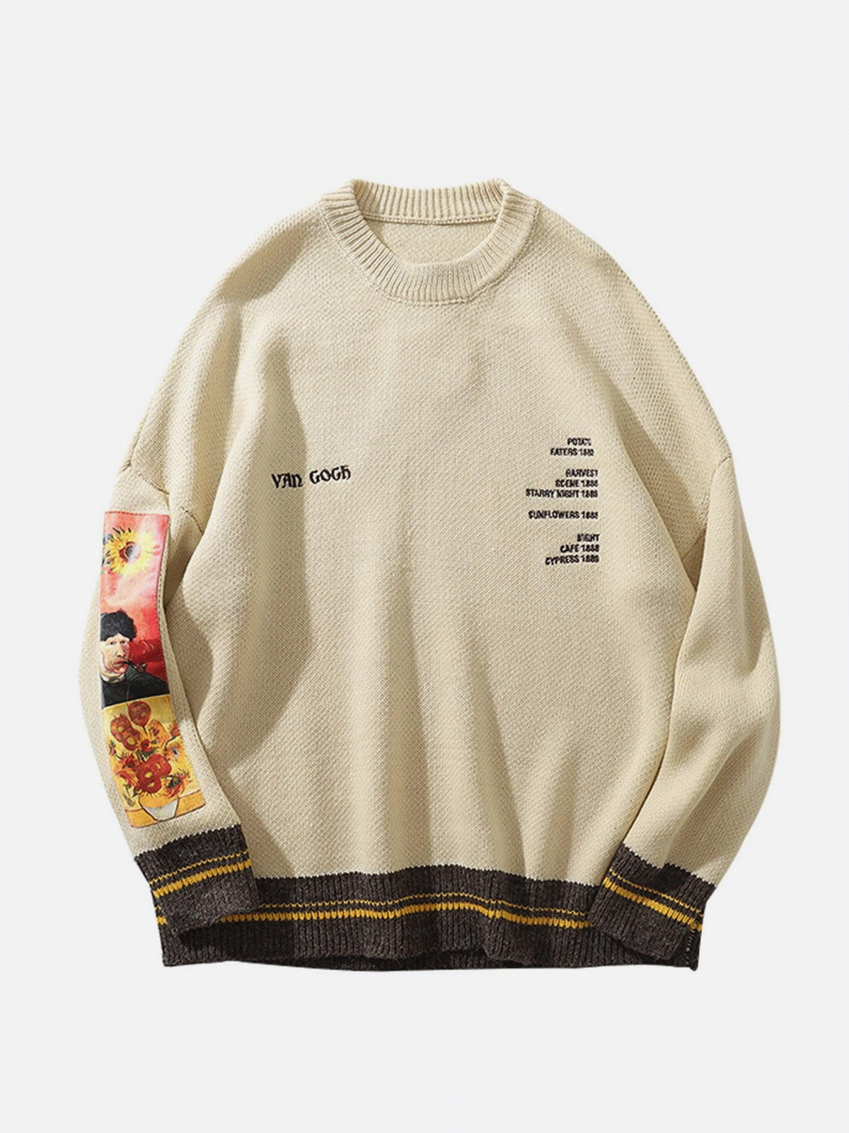 Sunflowers & Van Gogh Inspired Y2K Hoodie - Cute Aesthetic Sweater for Cozy Vibes