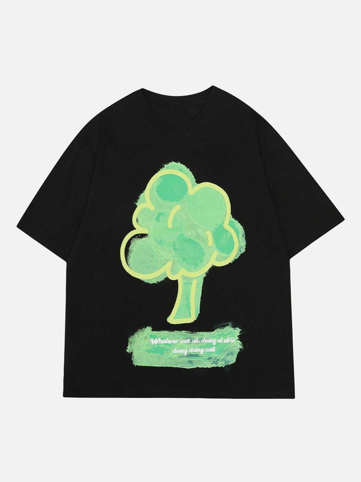 Tree Graphic Print Tee - Y2K Aesthetic Top for Coquette, Grunge, and Soft Girl Styles