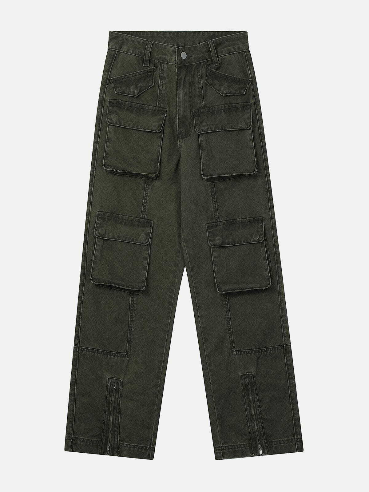 Trendy Pocket Patchwork Cargo Pants for Y2K Fashion, Grunge Aesthetic & Coquette Style