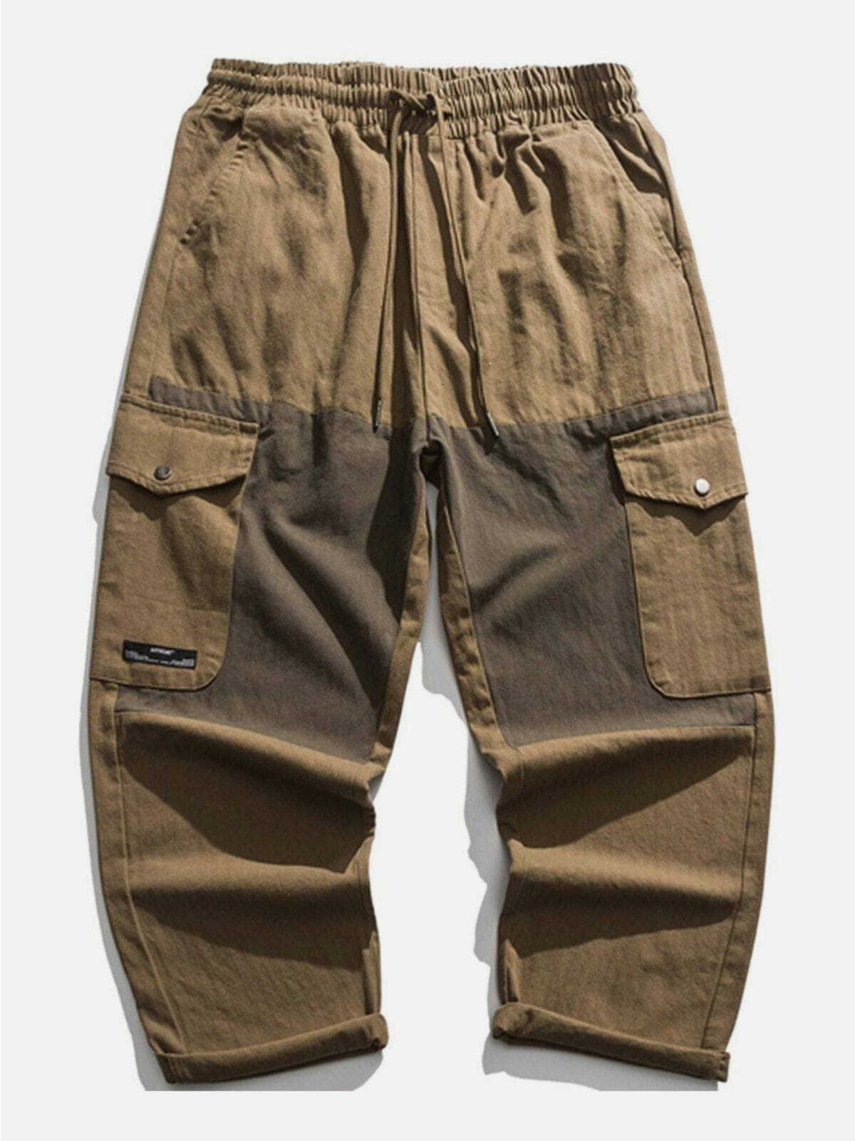 Trendy Solid Color Cargo Pants with Multiple Pockets for Y2K Fashion & Grunge Aesthetic