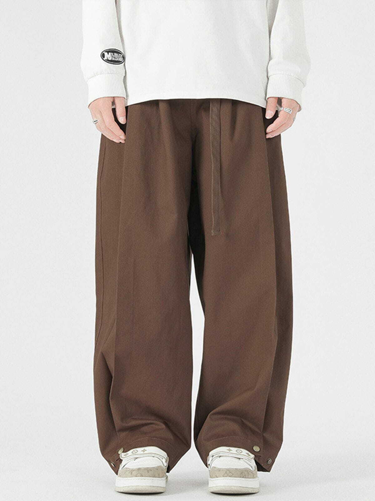 Trendy Solid Pleated Cargo Pants for Y2K Fashion, Grunge Aesthetic & Comfy Outfits