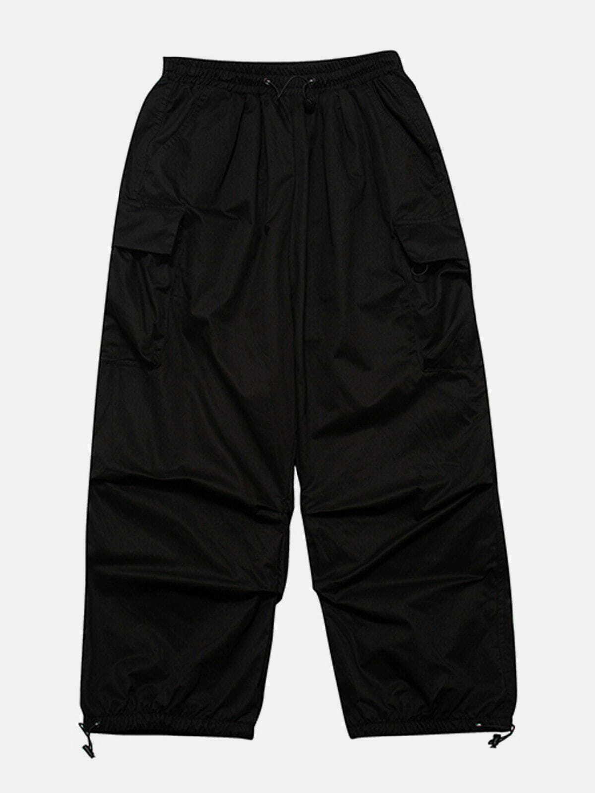 Trendy Y2K Cargo Pants with Adjustable Drawstring - Perfect for Grunge and Coquette Aesthetic