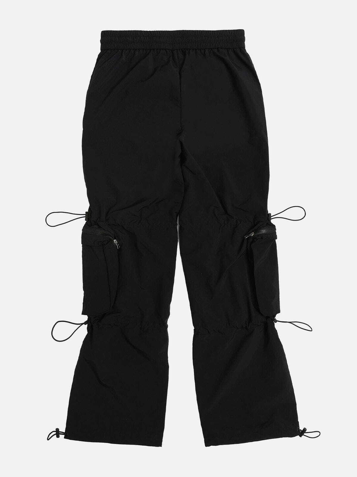 Trendy Y2K Cargo Pants with Drawstring & Multiple Pockets for Coquette & Grunge Aesthetic