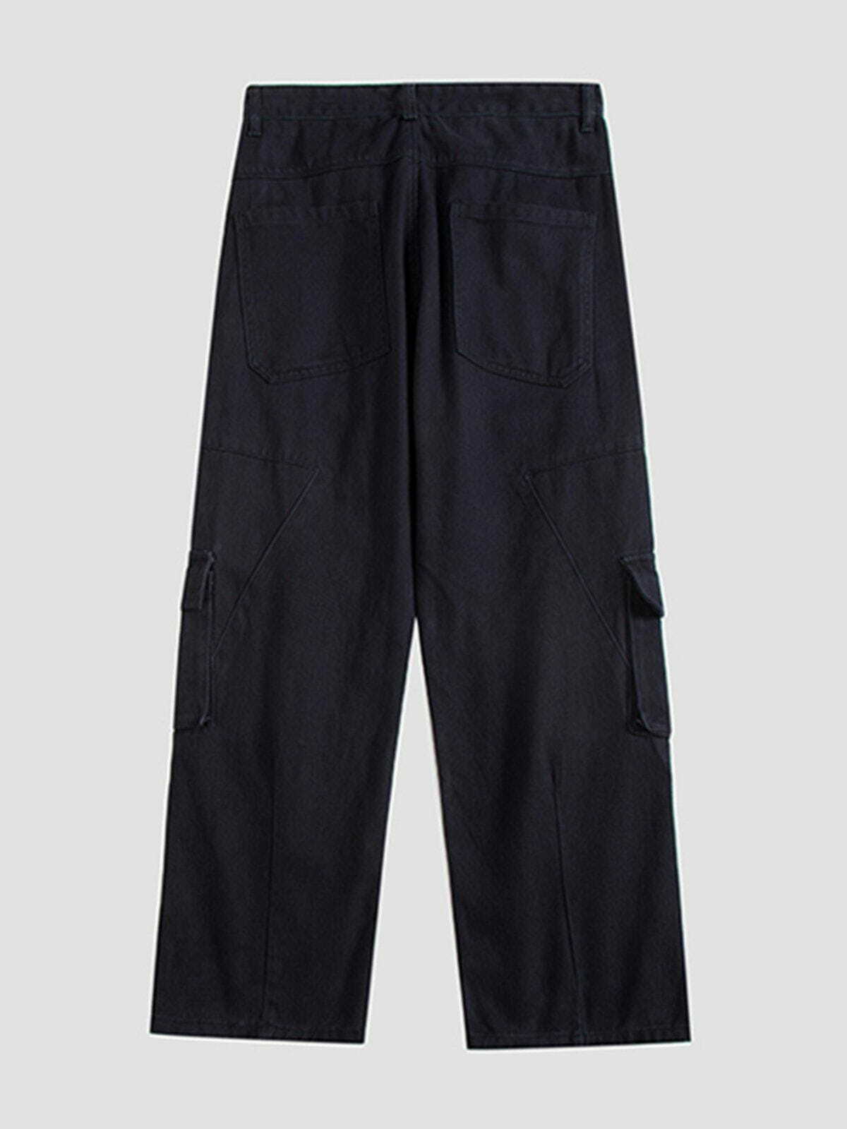 Trendy Y2K Cargo Pants with Large Pockets for Grunge Aesthetic and Coquette Style