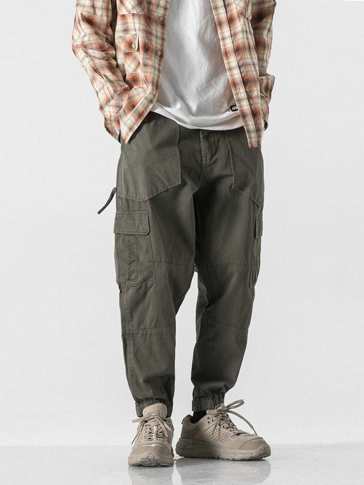 Trendy Y2K Cargo Pants with Multiple Pockets for Grunge and Coquette Aesthetic Styles