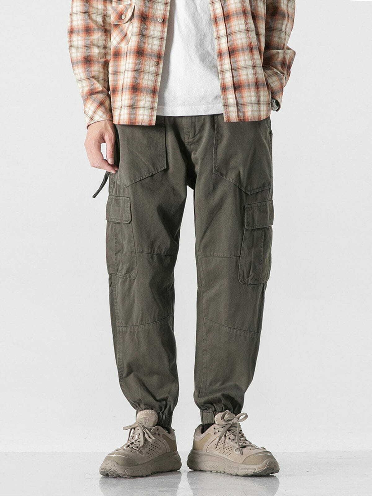 Trendy Y2K Cargo Pants with Multiple Pockets for Grunge and Coquette Aesthetic Styles