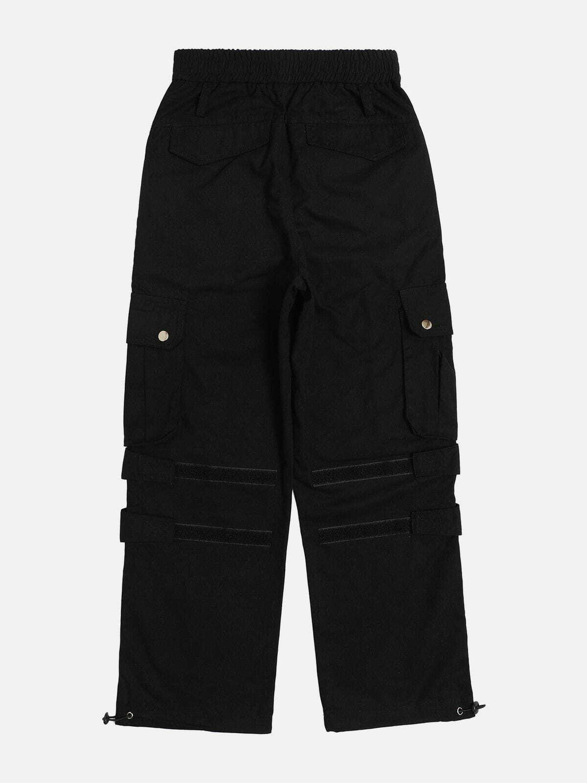 Trendy Y2K Cargo Pants with Velcro Pockets for Grunge Aesthetic & Coquette Style