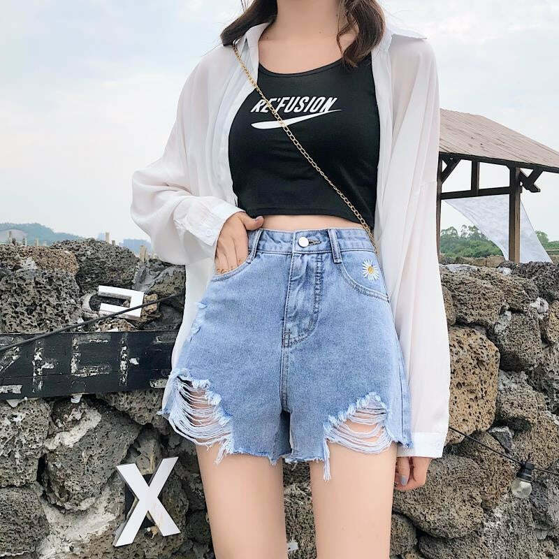 Trendy Y2K Denim Shorts for Coquette & Grunge Aesthetic - Cute Casual Summer Style