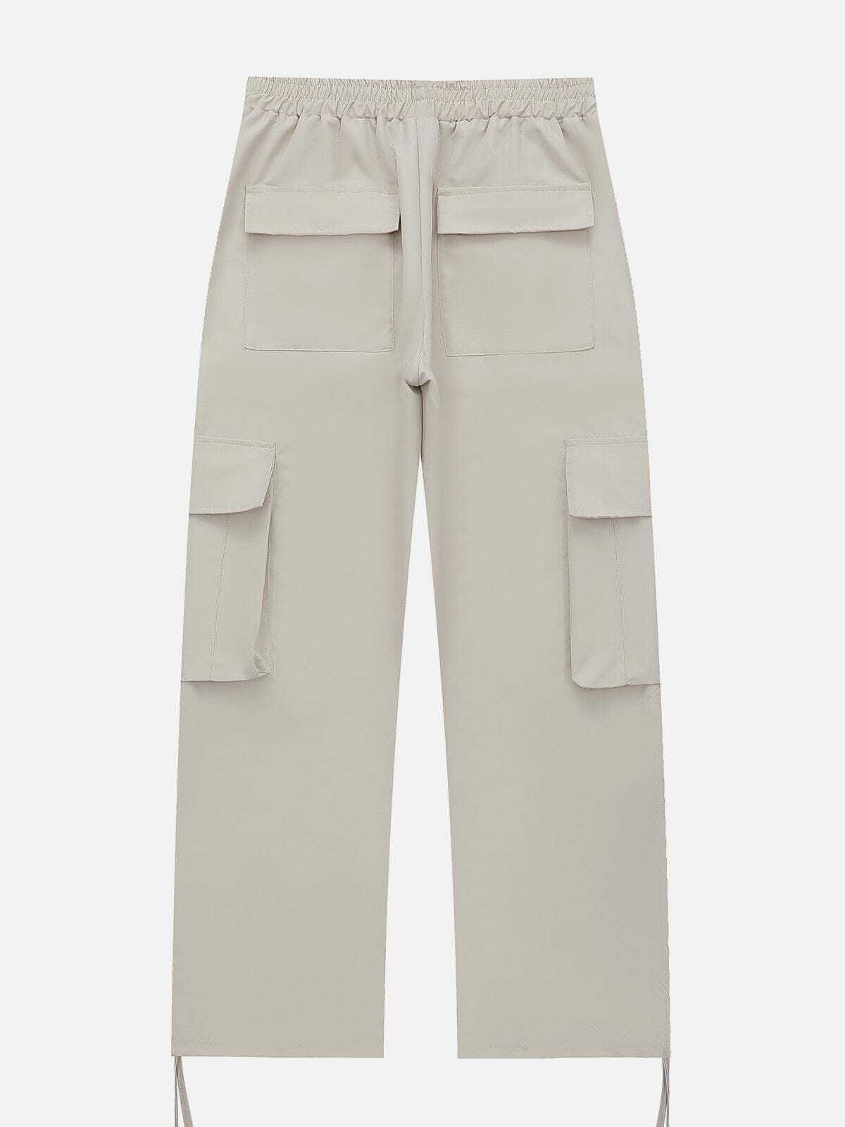 Trendy Y2K Drawstring Cargo Pants with Side Pockets for Coquette and Grunge Aesthetic