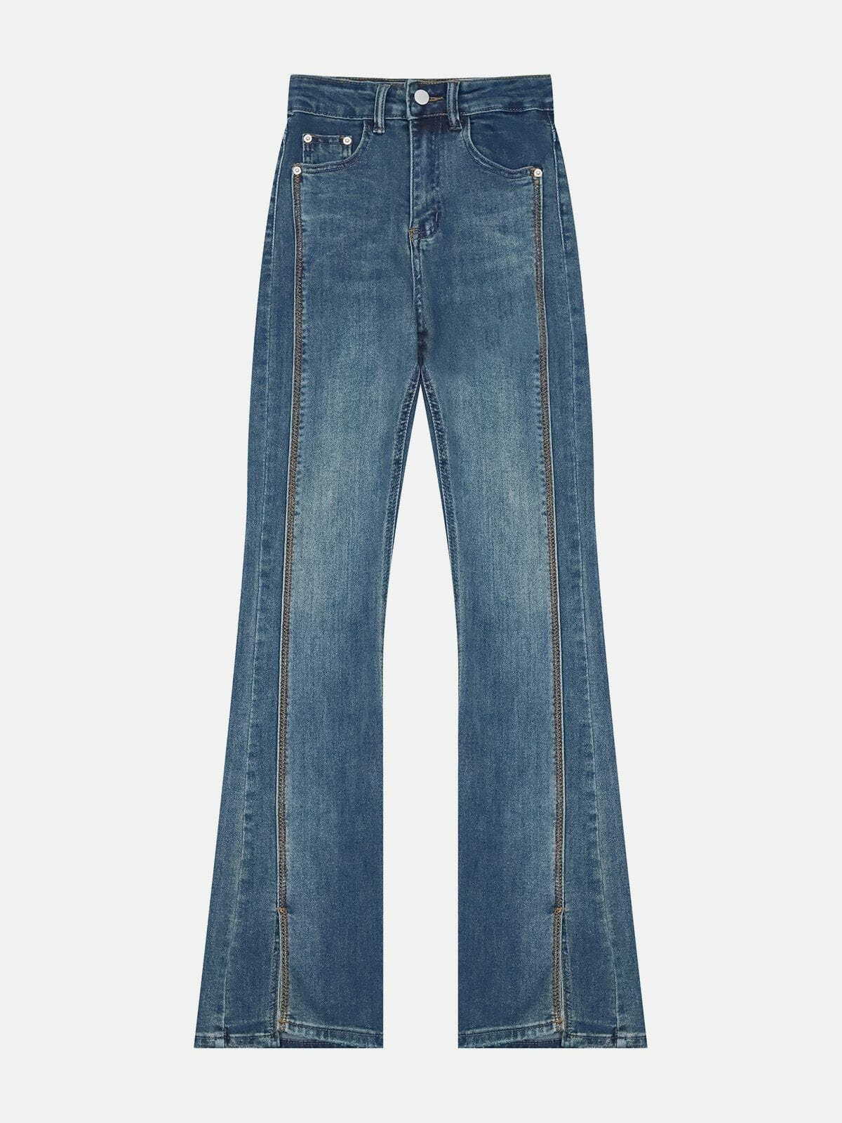 Trendy Y2K Flare Jeans for Grunge Aesthetic & Coquette Style - Vintage-Inspired Denim