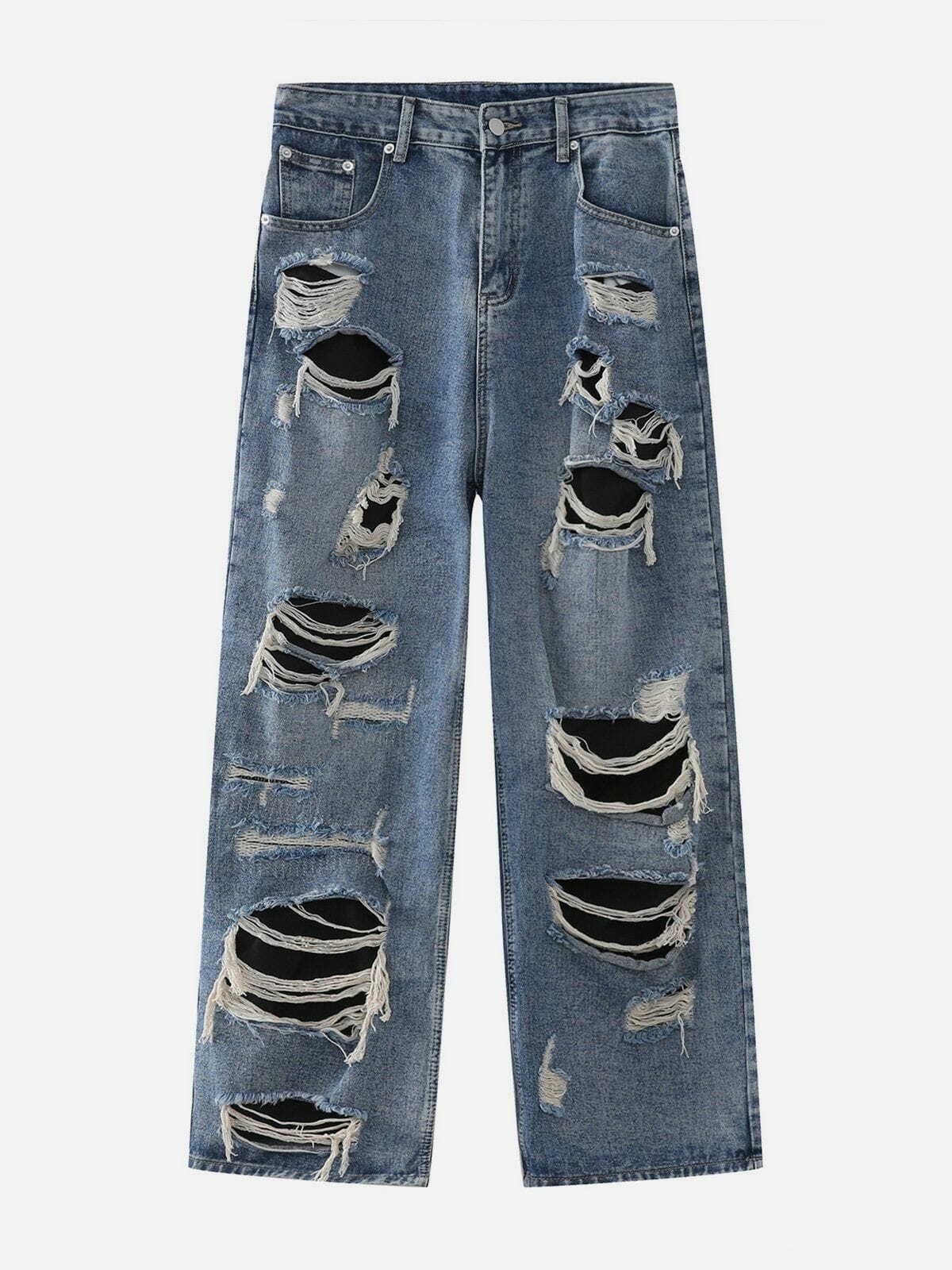 Trendy Y2K Hole Patch Jeans for Grunge Aesthetic, Coquette Style, and Vintage Vibes