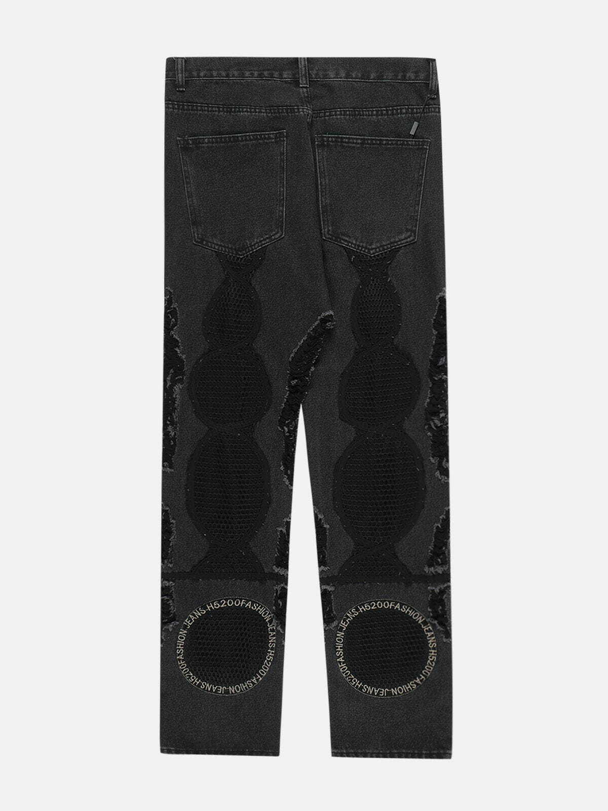 Trendy Y2K Patchwork Jeans for Grunge Aesthetic & Coquette Style - Vintage Vibes