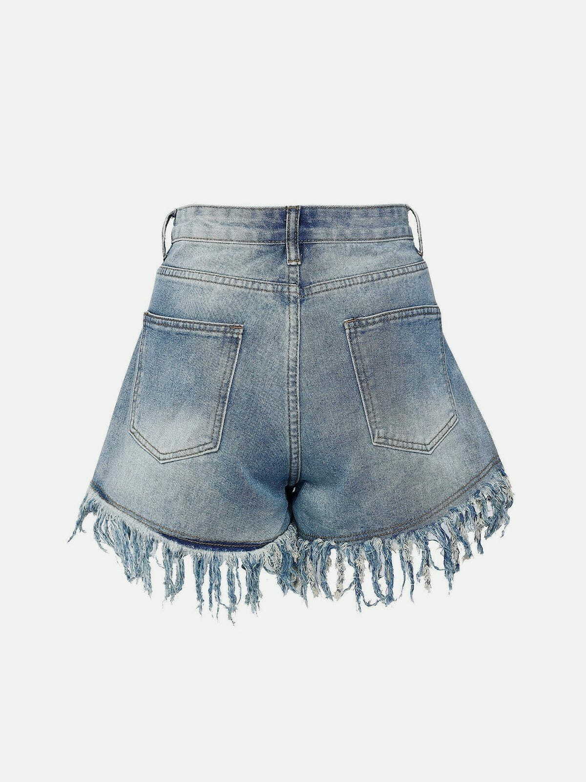 Trendy Y2K Ripped Denim Shorts for Grunge Aesthetic, Coquette Style & Cute Outfits