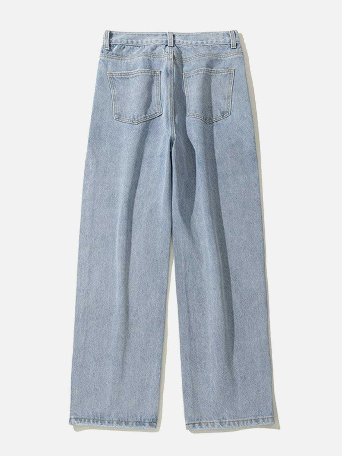 Trendy Y2K Slit Leg Jeans with Irregular Waistline for Grunge and Coquette Aesthetic