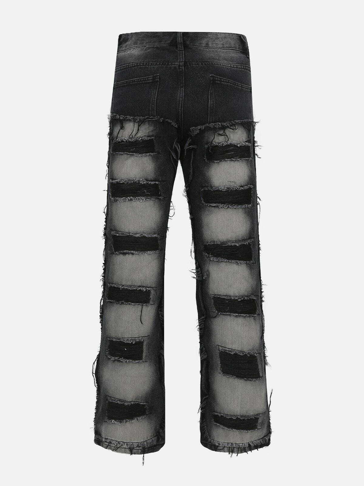 Trendy Y2K Torn Jeans for Grunge Aesthetic Lovers - Vintage Style with a Modern Twist